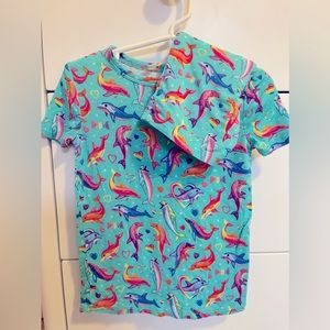 Posh peanut x Lisa Frank 3-4t shorts/short sleeve set